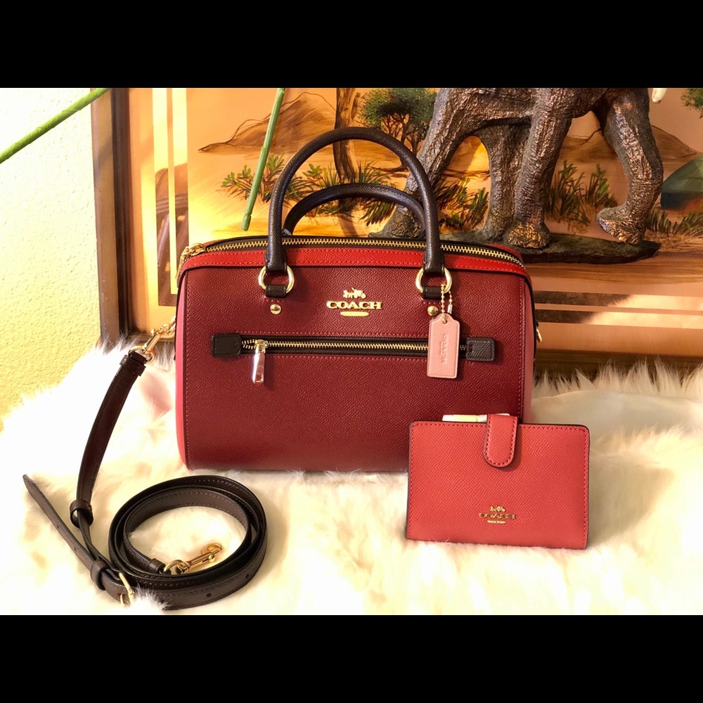 COACH Rowan Satchel Color block &Corner Wa…